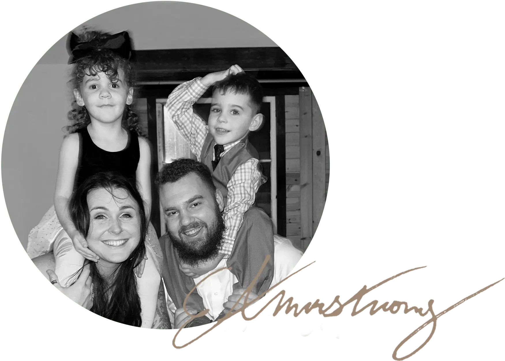 Emmett Armstrong with his family