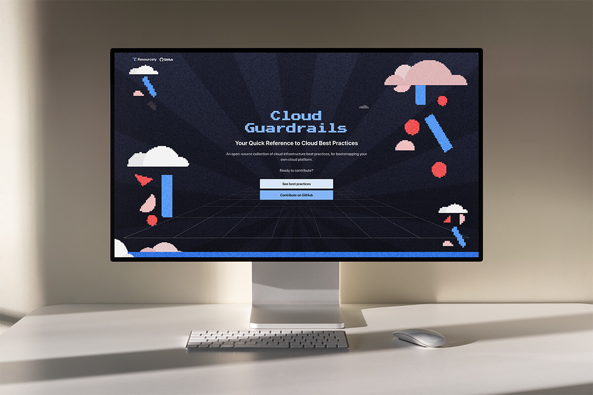 Cloud Guardrails best practices website displayed on a desktop monitor