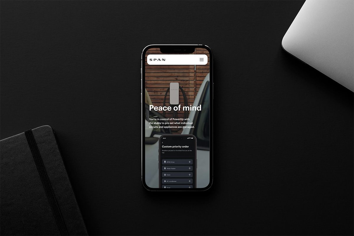 Responsive Span website displayed on a phone
